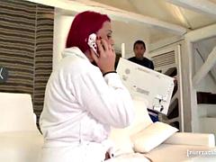 Grosser arsch, Grosse titten, Doppelpenetration, Hardcore, Rotschopf, Titten