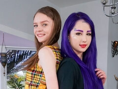 69 negenenzestig, Pijpbeurt, 1 man 2 vrouwen, Handbeurt, Geschoren, Tatoeage, Tiener, Trio