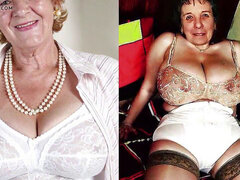 Compilación, Abuelita, Enorme, Lencería, Maduro, Pezones, Nylon, Tetas