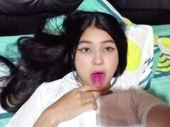 アジア人, 叔母, イく瞬間, 日本人, レズビアン, オナニー, 一人, ティーン