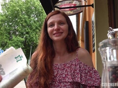 18, フェラチオ, チェコ, オーガズム, 公共, オマンコ, 赤毛, ティーン