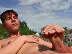 Leie, In den arsch, Europäisch, Schwul, Milf, Im freien, Pov