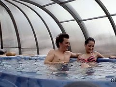 Enticing brunette seduced by GFs old dad