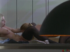 Черные, Блондинки, Лесбиянка, Лизание, Киски, Чулки