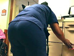 Gorda, Negro, Ébano, Fetiche, Enfermera, Voyeur