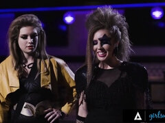 Girlsway Lena Paul competes with Katrina Jade for the best rock cangue