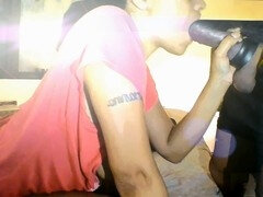 Mooi, Grote lul, Zwart, Pijpbeurt, Man die toekijkt, Zwart, Zuigen