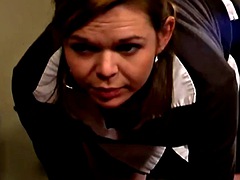 Hot girl gets a hard paddle
