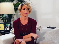 デカパイ, ブロンド, 巨乳な, オナニー, 淫乱熟女, 母, 三人, オッパイの