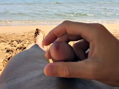 Strand, Grosser schwanz, Schwul, Masturbation, Sperma