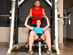 フェラチオ, 茶髪の, ジム, 毛深い, 手コキする, なめる, オマンコ, スポーツ