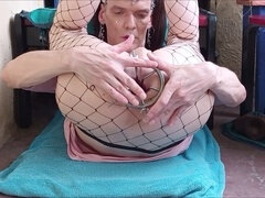 german sissy fuckslut - widely opened my backside and enjoying ahuge plug