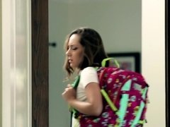 Adorable brunette likes sex after school