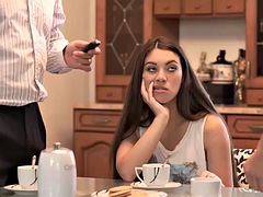 VIP4K. Boy has a date with the car of the stepfather who drills his girlfriend