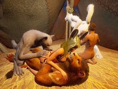 Enthousiasteling, Kwartet, Groep, Gigantische lul, Monster, Orgasme, Orgie, Swinger