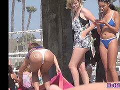 taut arse bikini Teens At The Beach Spy Cam voyeur
