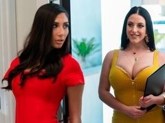お尻, デカパイ, フェラチオ, バック, 女 人男 人, キス, 淫乱熟女, 三人