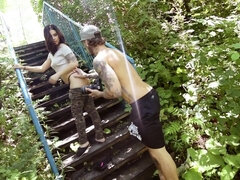 Big cock, Big tits, Brunette, Cumshot, Natural tits, Pussy, Screaming, Skinny