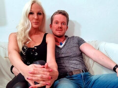 Grosser arsch, Grosser schwanz, Grosse titten, Blondine, Blasen, Hundestellung, Milf