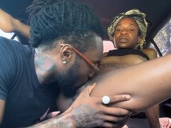 Plage, Voiture, Attrapée, Léchez, Orgasme, Public, Chatte