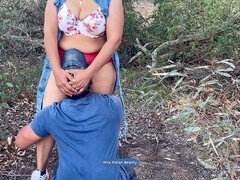 Gros cul, Femelle, Exhib, Indienne, Embrassement, De plein air, Pov, Public