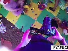 アナル, デカパイ, ブロンド, フェラチオ, 中出し, Hd, 異人種間, ヌード