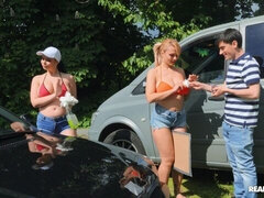 Любители, Большая жопа, Большой член, Большие сиськи, Минет, В машине, Секс без цензуры, Сиськи