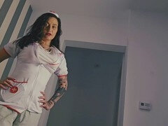 Super hot nurse Artegirlx with giant tits gives you a handjob and you get caught dripping cum