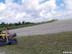 Dillion Carter's huge tits bounced non-stop as he rode the four-wheeler