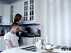 ブロンド, エロ熟女, 熟年, 淫乱熟女, ストッキング, 生徒, 教師, オッパイの