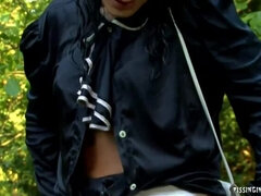 茶髪の, フェティッシュ, Hd, アウトドア, 放尿, ストッキング, 三人, 濡れ