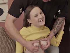 デカチン, ヨーロピアン, 彼女, ハードコア, 赤毛, 馬乗り, ティーン, オッパイの