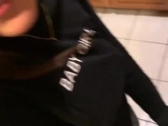 アジア人, デカチン, 黒人, フェラチオ, 自家製, 異人種間, パーティ, 公共