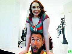 デカチン, デカパイ, フェラチオ, 茶髪の, 巨乳な, ぽちゃ, チン, バック