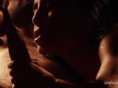 Fancy stunners sharing a jizz-shotgun in a fairly moist environment