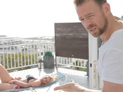 デカ尻, デカパイ, ブロンド, フェラチオ, 手コキする, 母, 自然山雀, アウトドア