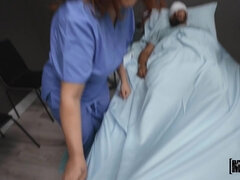 Bosomed redhead nurse Chloe Copper gets pleasantly fucked in POV
