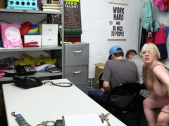 MILF banged by security guard in front of stepson and his friend