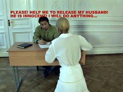 Russian blonde submits to the wild demands of an officer
