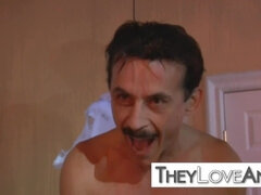 アナル, お尻, デカパイ, Hd, 淫乱熟女, 母, 自然山雀, 三人