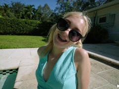 American, Ass, Blonde, Blowjob, Dick, Outdoor, Pool, Tits