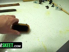 Little Miss Gags On Hard Cock