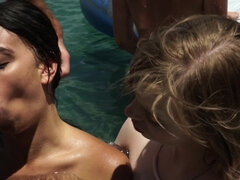 Leie, Blasen, Paar, Spermaladung, Hardcore, Orgie, Party, Pool