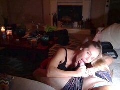 Horny Canadian cougar cheats on her husband with her stepson when he's away