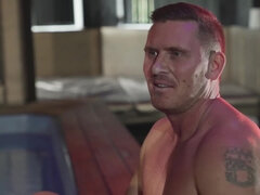 Australian babe with tattoos gets boned by the pool