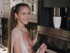 ブロンド, 目瞪口呆, 手コキする, オナニー, 裸, ガリガリ, オッパイの, 濡れ