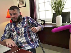 Horny Bella Rolland ties up her man and teases with her big natural tits new Cherrypimps series