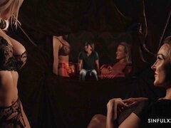 Grote lul, Zwart, Blond, Pijpbeurt, Vrouw, Likken, Orgasme, Kut duiken