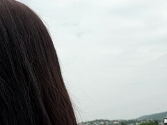 Russian Brunette Fucks Outdoors - pretty young Sasha Rose POV