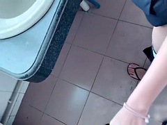 Amateur, Sucer une bite, Chinoise, Bureau, Public, Toilettes